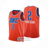 Camiseta Oklahoma City Thunder Shai Gilgeous Alexander NO 2 Statement 2024-25 Naranja