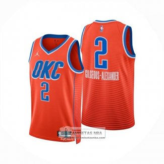 Camiseta Oklahoma City Thunder Shai Gilgeous Alexander NO 2 Statement 2024-25 Naranja