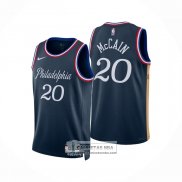 Camiseta Philadelphia 76ers Jared McCain NO 20 Ciudad 2025-26 Azul