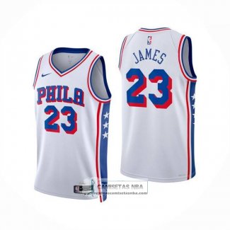 Camiseta Philadelphia 76ers LeBron James NO 23 Association 2025-26 Blanco