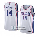 Camiseta Philadelphia 76ers Shake Milton Association 2018 Blanco