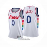 Camiseta Philadelphia 76ers Tyrese Maxey NO 0 Ciudad 2024-25 Blanco