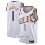 Camiseta Phoenix Suns Devin Booker NO 1 Association 2023-24 Blanco