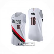 Camiseta Portland Trail Blazers Hansen Yang NO 16 Association Authentic 2025-26 Blanco