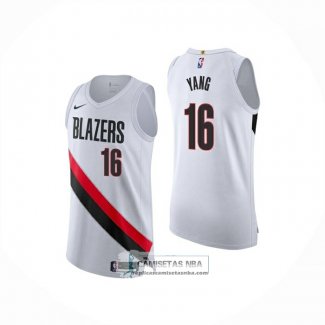 Camiseta Portland Trail Blazers Hansen Yang NO 16 Association Authentic 2025-26 Blanco