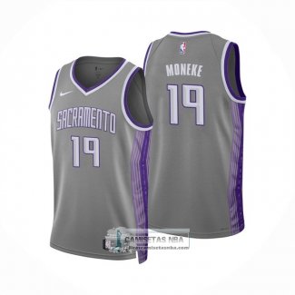 Camiseta Sacramento Kings Chima Moneke NO 19 Ciudad 2022-23 Gris