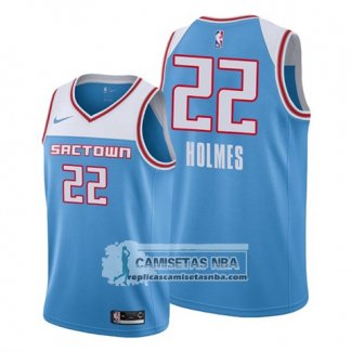 Camiseta Sacramento Kings Richaun Holmes Ciudad Azul