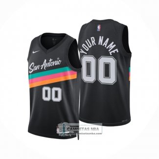 Camiseta San Antonio Spurs Personalizada Ciudad 2025-26 Negro