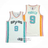 Camiseta San Antonio Spurs Tony Parker NO 9 Ciudad 2021-22 Blanco