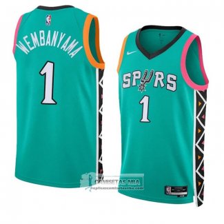 Camiseta San Antonio Spurs Victor Wembanyama NO 1 Ciudad 2022-23 Verde