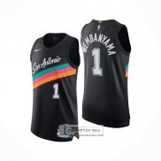 Camiseta San Antonio Spurs Victor Wembanyama NO 1 Ciudad Authentic 2025-26 Negro