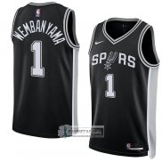 Camiseta San Antonio Spurs Victor Wembanyama NO 1 Icon 2022-23 Negro