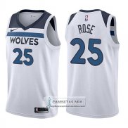 Camiseta Timberwolves Derrick Rose Association 2017-18 Blanco