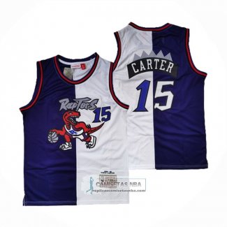 Camiseta Toronto Raptors Vince Carter NO 15 Split Edition Violeta Blanco