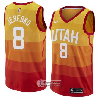 Camiseta Utah Jazz Jonas Jerebko Ciudad 2018 Amarillo