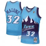 Camiseta Utah Jazz Karl Malone NO 32 Mitchell & Ness 1996-97 Azul