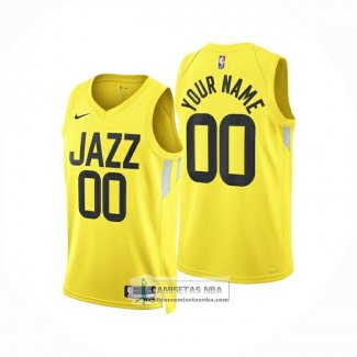 Camiseta Utah Jazz Personalizada Icon 2024-25 Amarillo