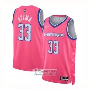 Camiseta Washington Wizards Kyle Kuzma NO 33 Ciudad 2022-23 Rosa