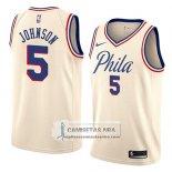 Camiseta 76ers Amir Johnson Ciudad 2018 Crema