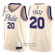 Camiseta 76ers Markelle Fultz Ciudad 2017-18 Crema