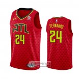 Camiseta Atlanta Hawks Bruno Fernando NO 24 Statement Rojo