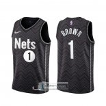 Camiseta Brooklyn Nets Bruce Brown Earned 2020-21 Negro