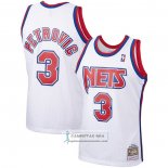 Camiseta Brooklyn Nets Drazen Petrovic NO 3 Mitchell & Ness 1992-93 Blanco