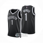 Camiseta Brooklyn Nets Mikal Bridges NO 1 Icon 2025-26 Negro