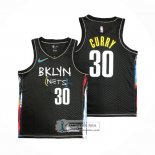 Camiseta Brooklyn Nets Seth Curry NO 30 Ciudad 2020-21 Negro
