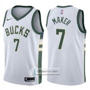 Camiseta Bucks Thon Maker Swingman Association 2017-18 Blanco