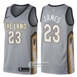 Camiseta Cavaliers Lebron James Ciudad Gris