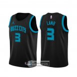 Camiseta Charlotte Hornets Jeremy Lamb Ciudad Edition Negro