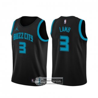 Camiseta Charlotte Hornets Jeremy Lamb Ciudad Edition Negro