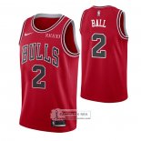 Camiseta Chicago Bulls Lonzo Ball NO 2 Icon 2021 Rojo