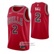 Camiseta Chicago Bulls Lonzo Ball NO 2 Icon 2021 Rojo