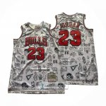 Camiseta Chicago Bulls Michael Jordan NO 23 Mitchell & Ness 1997 98 Blanco