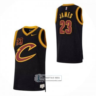 Camiseta Cleveland Cavaliers LeBron James NO 23 Authentic 2015-16 Negro