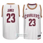 Camiseta Cleveland Cavaliers LeBron James NO 23 Retro Blanco2