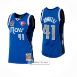 Camiseta Dallas Mavericks Kyrie Irving NO 41 Hall of Fame Mitchell & Ness 1998 Azul