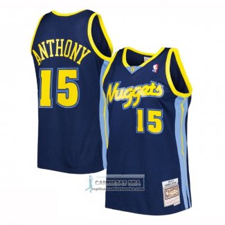 Camiseta Denver Nuggets Carmelo Anthony NO 15 Mitchell & Ness 2006-07 Azul