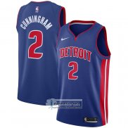 Camiseta Detroit Pistons Cade Cunningham NO 2 Icon Azul