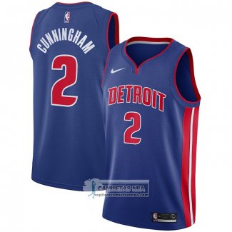 Camiseta Detroit Pistons Cade Cunningham NO 2 Icon Azul