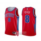 Camiseta Detroit Pistons Trey Lyles NO 8 Ciudad 2021-22 Rojo