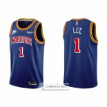 Camiseta Golden State Warriors Damion Lee NO 1 75th Anniversary Azul