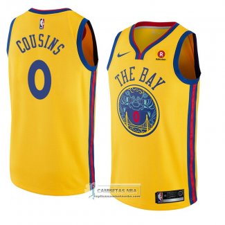 Camiseta Golden State Warriors Demarcus Cousins Ciudad 2018 Amar