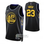 Camiseta Golden State Warriors Draymond Green NO 23 Ciudad 2021-22 Negro
