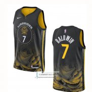 Camiseta Golden State Warriors Patrick Baldwin NO 7 Ciudad 2022-23 Negro