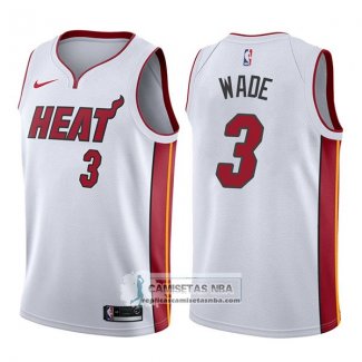 Camiseta Heat Dwyane Wade Association 2017-18 Blanco