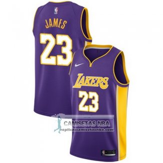 Camiseta Lakers Lebron James Statement 2017-18 Violeta