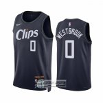 Camiseta Los Angeles Clippers Russell Westbrook NO 0 Ciudad 2023-24 Azul